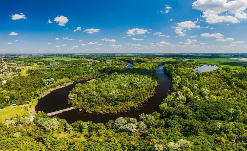 Backwater of Tisza river in Hungary