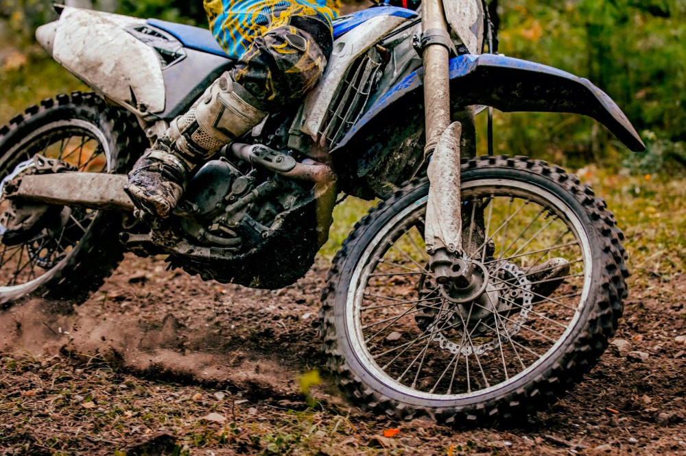 close up motorcycle enduro