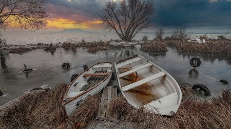 Csodás képek a téli Balatonról