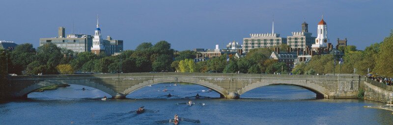 Rowers on Charles River, Harvard and Cambridge in Background,Massachusetts