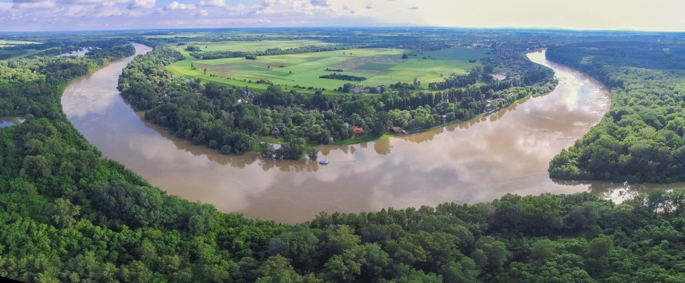 Tomi panoráma-drónfelvétele a Tisza és Körös találkozásáról